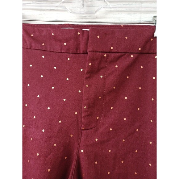 Old Navy Burgundy Red Polka Dot Pixie Ankle Pants Stretch Casual Sz 26 Plus - Picture 2 of 10